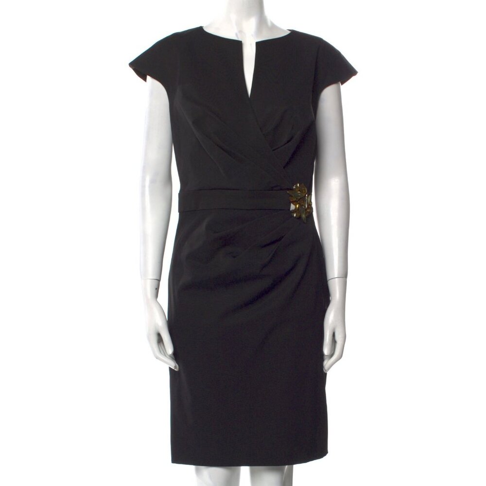 Tadashi Shoji Black Cap Sleeve Sheath Dress – Size 8